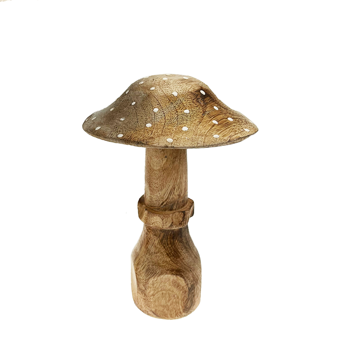 Deko Holzpilz, Fliegenpilz natur, breite Kappe, 20x12cm