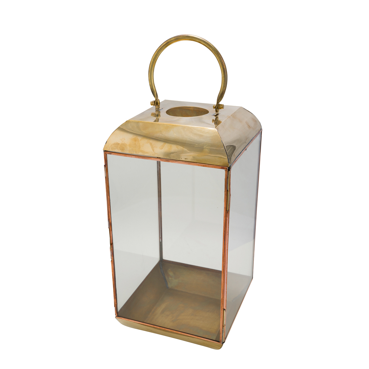 Laterne mit Henkel gold glänzend 22x43cm Metall