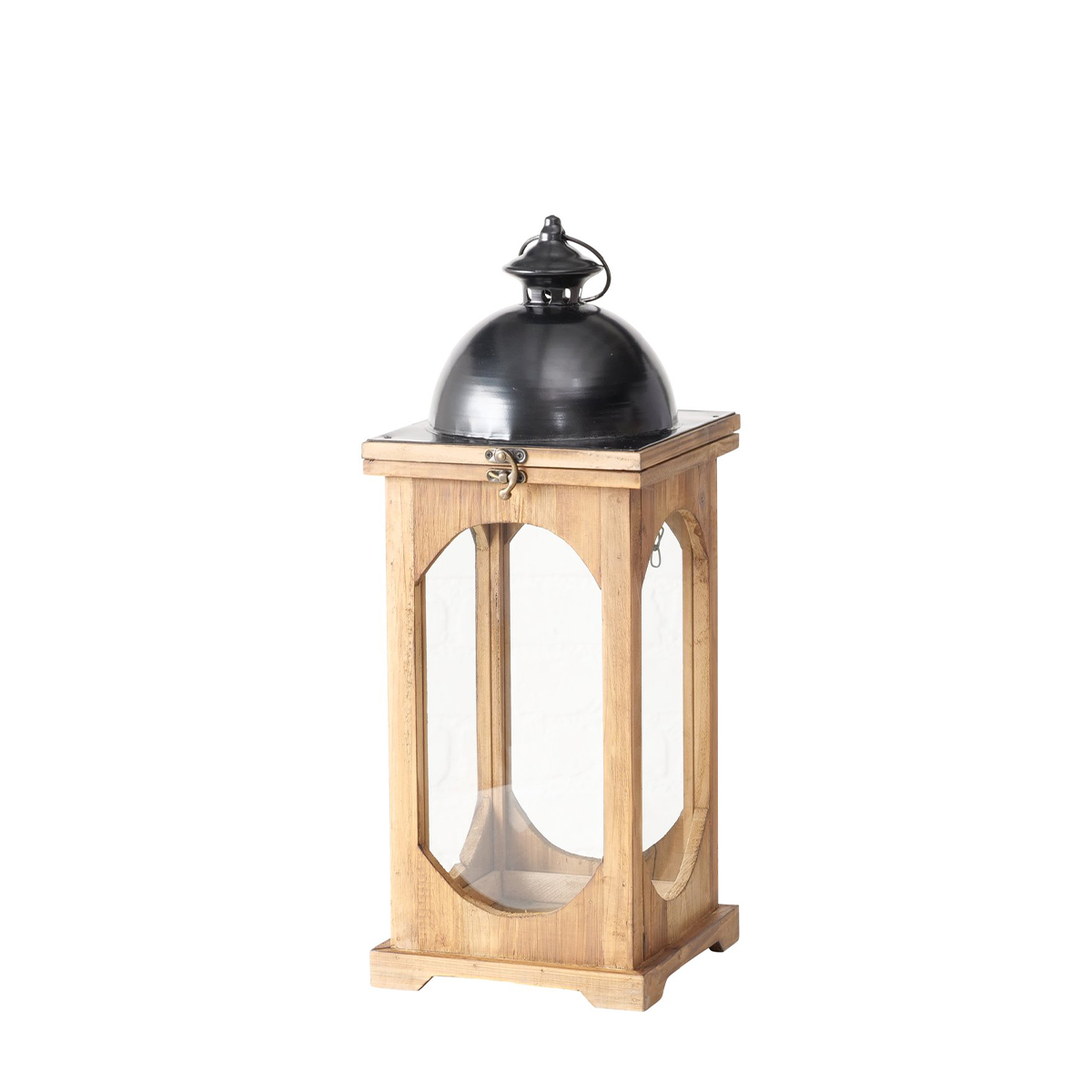 Laterne Melira, Holzlaterne mit großem Glasfenster,19x50cm, Boltze Home Collections