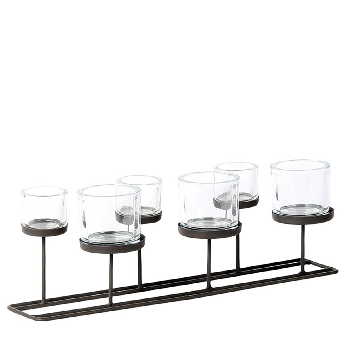 Eisen Windlicht Lincoln hoch, 6 Gläser, 50cm, dunkles grau, WMG Grünberger