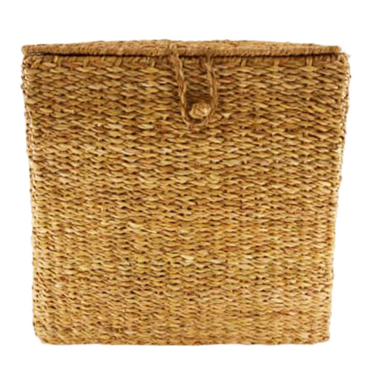 Deko Korb Seegras, Bastkorb Seegras mit Deckel, 38x38cm, DIJK Natural Collections