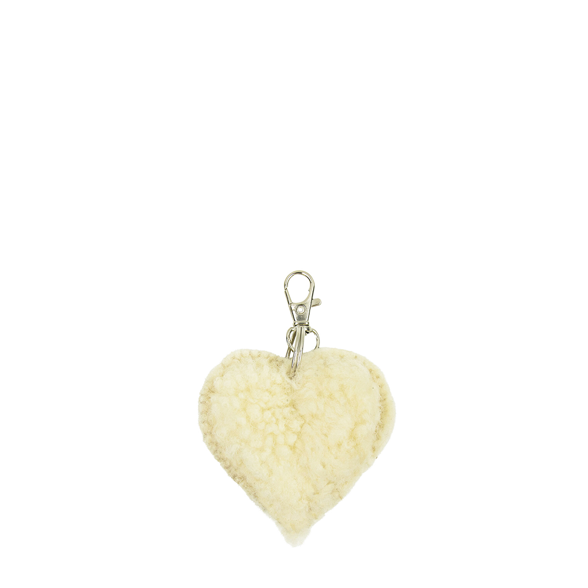 Schaffell Schlüsselanhänger, Herz, cremeweiß, 6cm, Mars & More