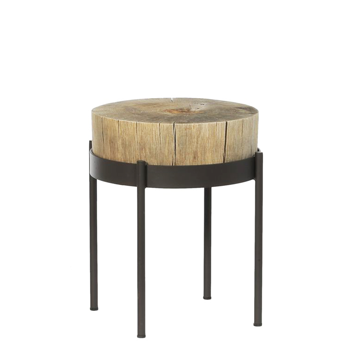 Holz Beistelltisch Nueva rund, 45x40cm, Holz/Metall, WMG Grünberger