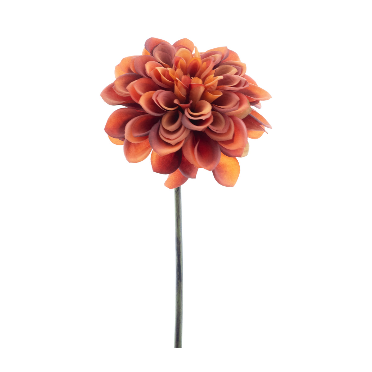 Kunstpflanze Dahlie, runde Blütenblätter, rot/orange, 30cm, Pick, Nova Nature