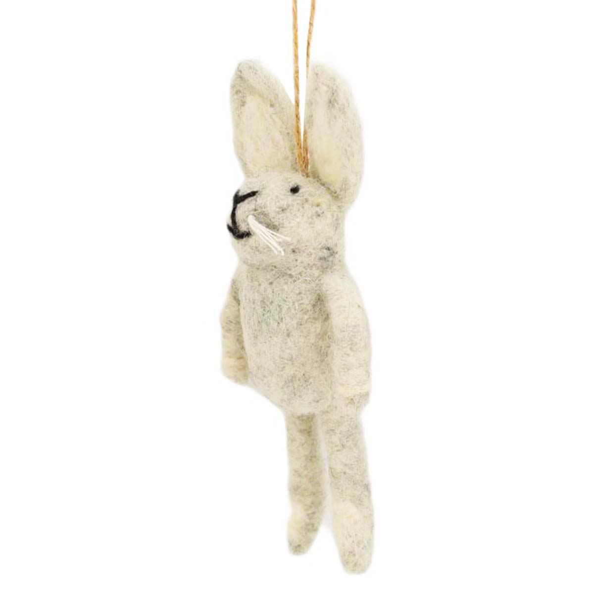 Deko Hase, Osterhase aus Filz, cremeweiß, 14cm, Hänger, DIJK Natural Collections