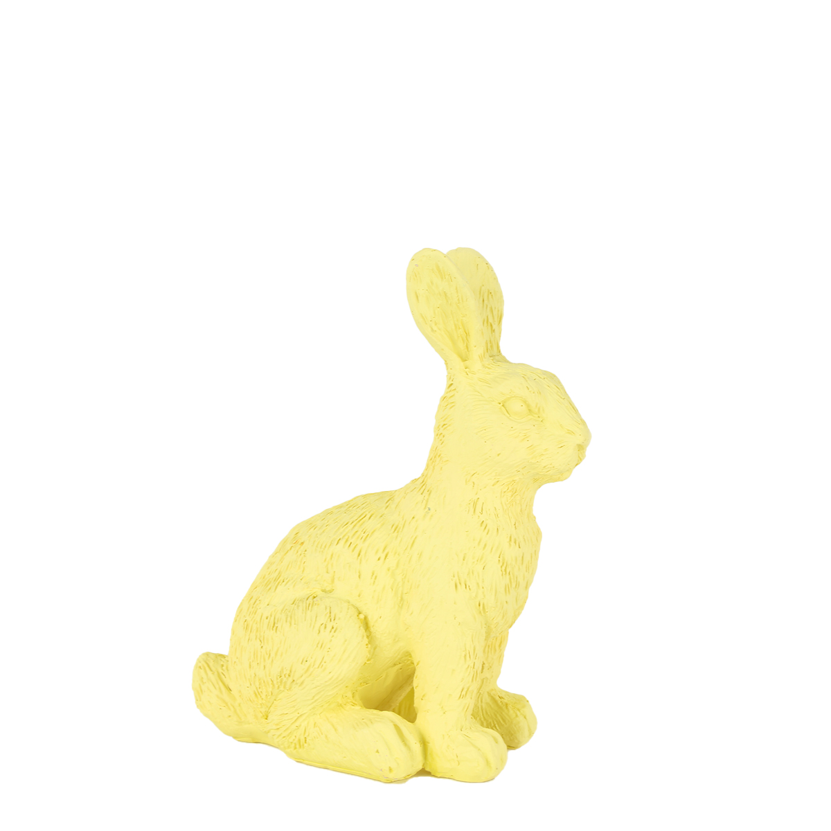 Deco Hase, Osterhase sitzend, lemon, 9x11cm, Polyresin