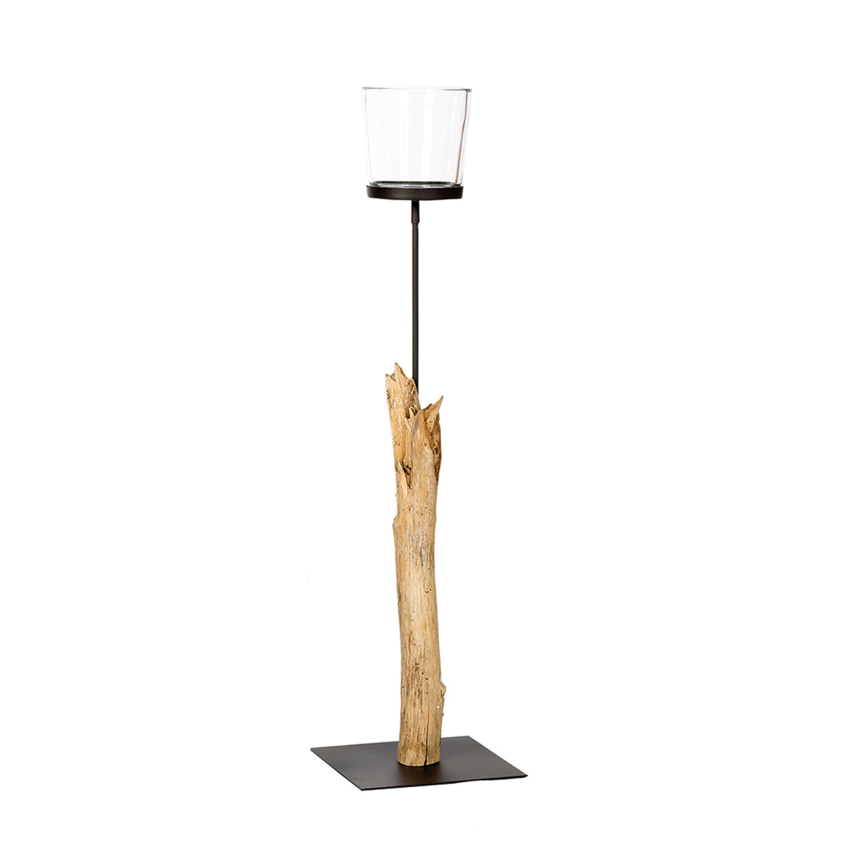 Holz Windlicht Laura, 115cm, Naturholz, WMG Grünberger