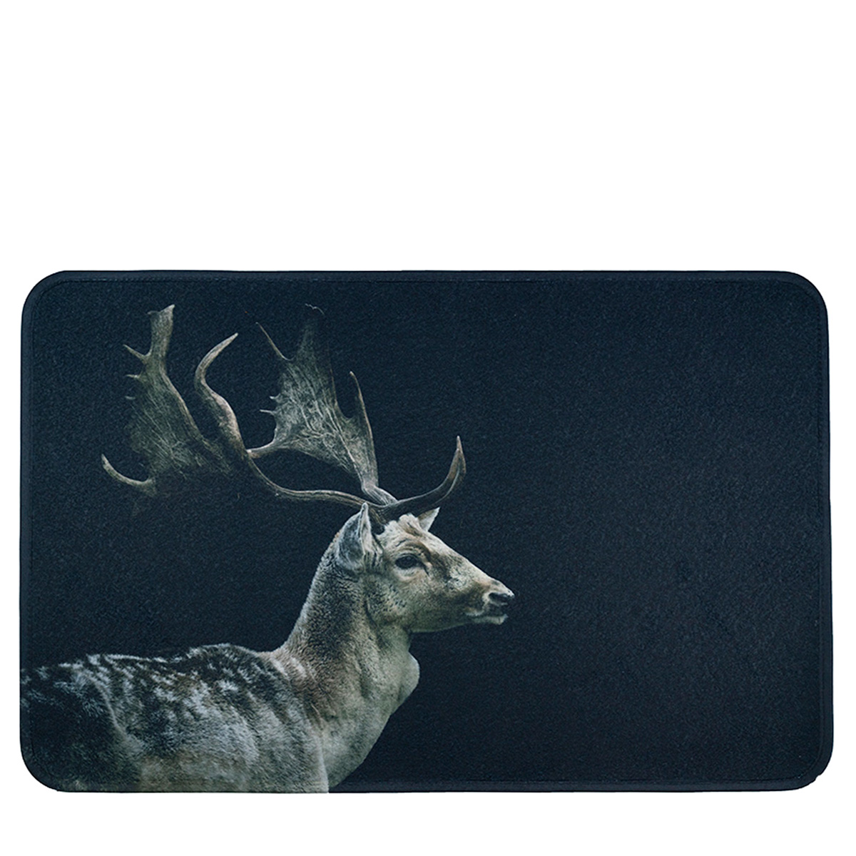 TTextil Fußmatte Hirsch, Damhirsch schwarz, 75x50cm, Mars & More