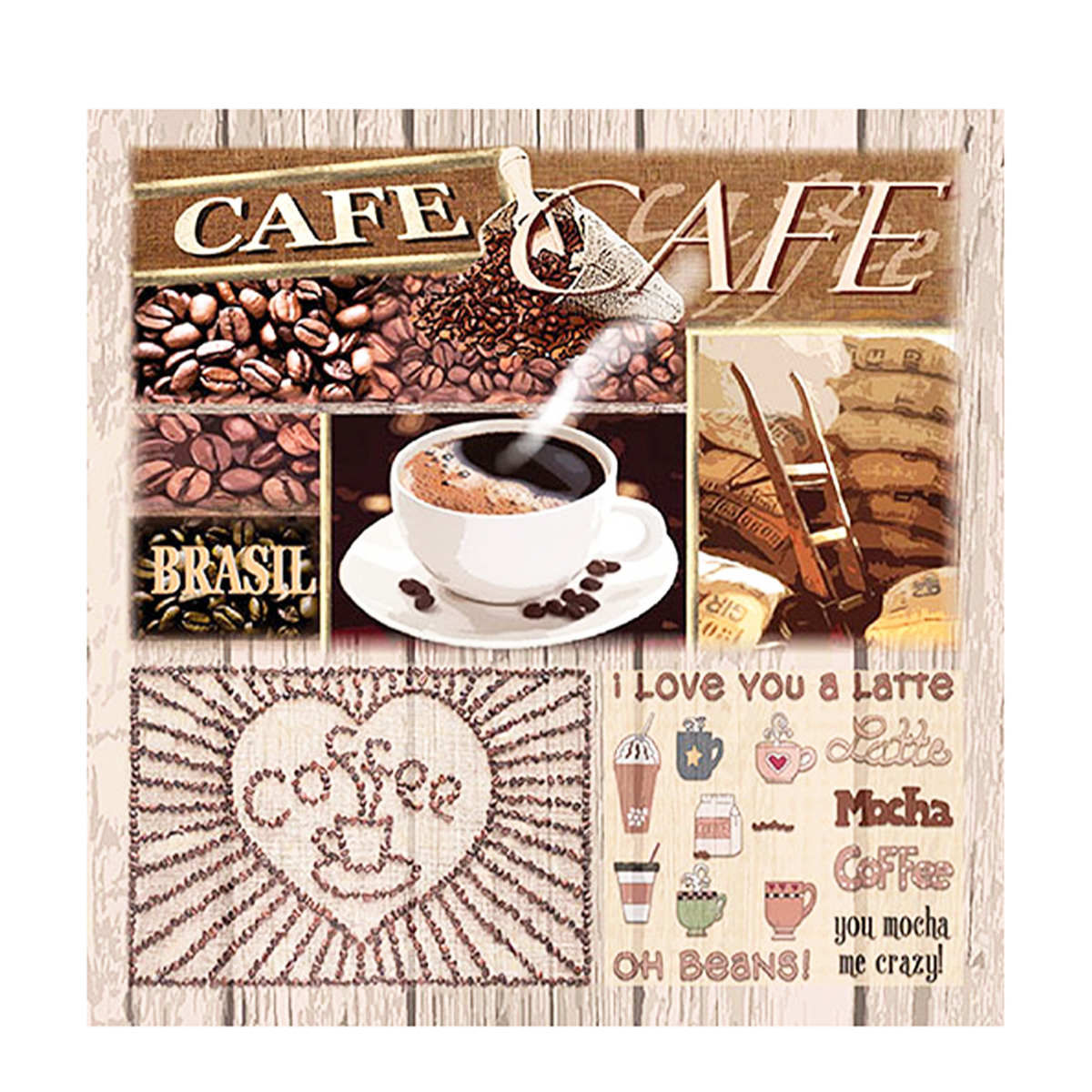 Ambiente Papierservietten Kaffeevariationen, Coffee Variations, Lunch 33x33cm