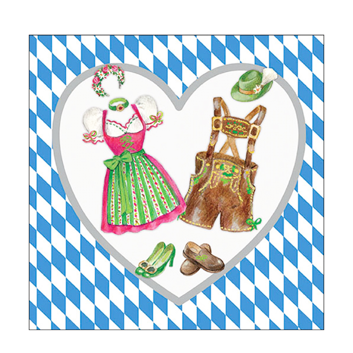 Ambiente Papierservietten Bayerische Tracht, Bavarian Clothes, Lunch 33x33cm