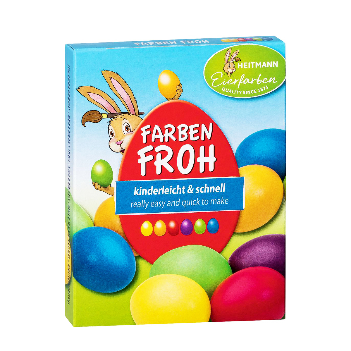 Eierfarbe Farben Froh, Flüssige Eierfarbe bunt, 6 Farben a 5ml, Heitmann