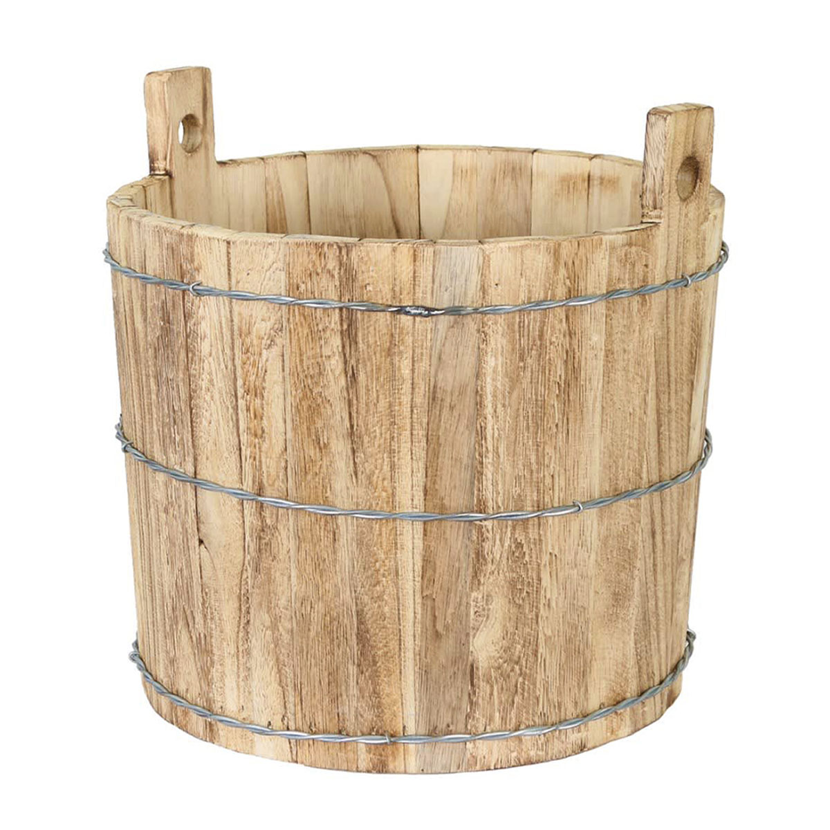 Pflanztopf Naturholz, Holztrog, Holzzuber rund, 40x33cm, Dijk Natural Collections