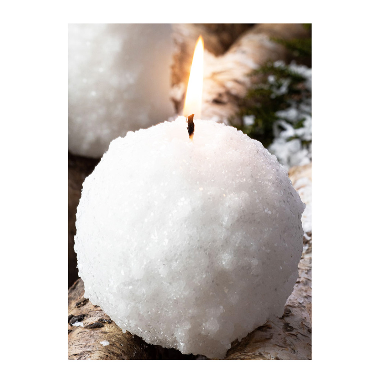 Kugelkerze Winter, Kerze Schneeball, Ø8cm, Richard Wenzel