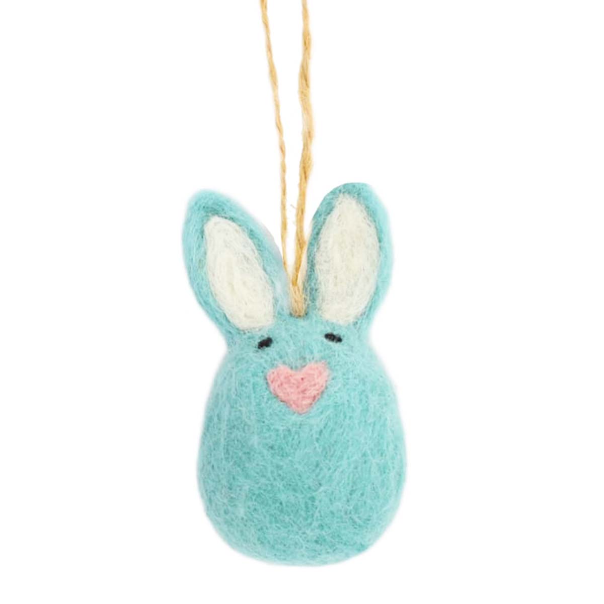 Deko Ei Osterhase, Osterei Hase aus Filz, türkis, 4x8cm, Hänger, DIJK Natural Collections