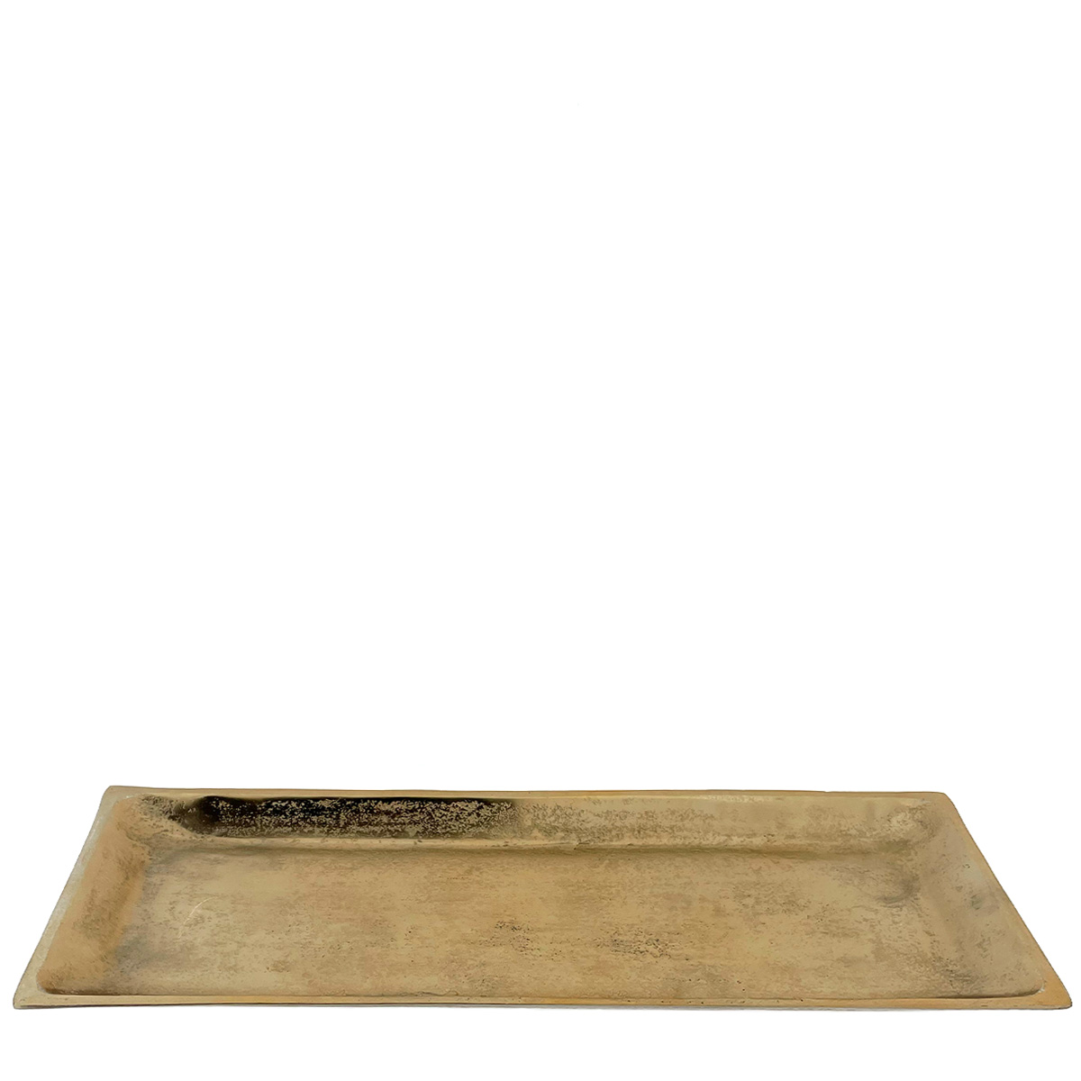 Deko Tablett  antik gold, Tablett gold - länglich, 48x19cm, Metall