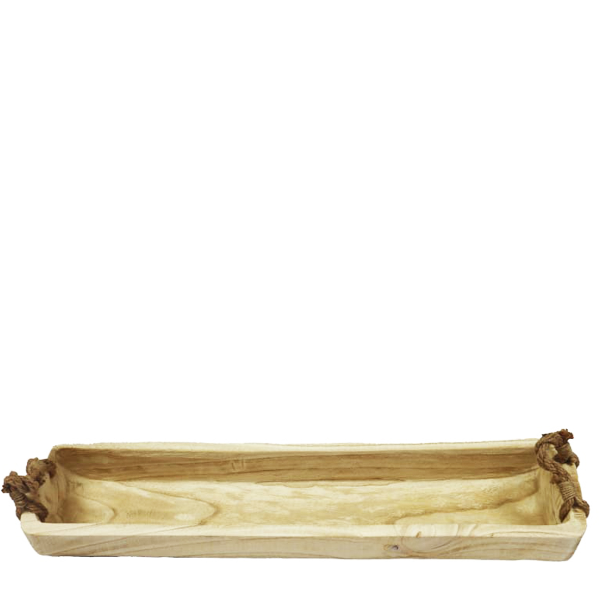 Holzschale Natur, mit Jutegriff, 58x18cm