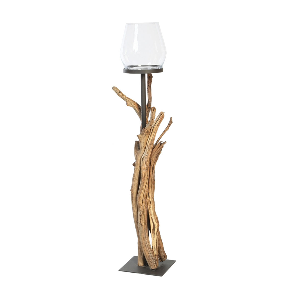 Holz Windlicht Raisa, 135cm, Naturholz, WMG Grünberger