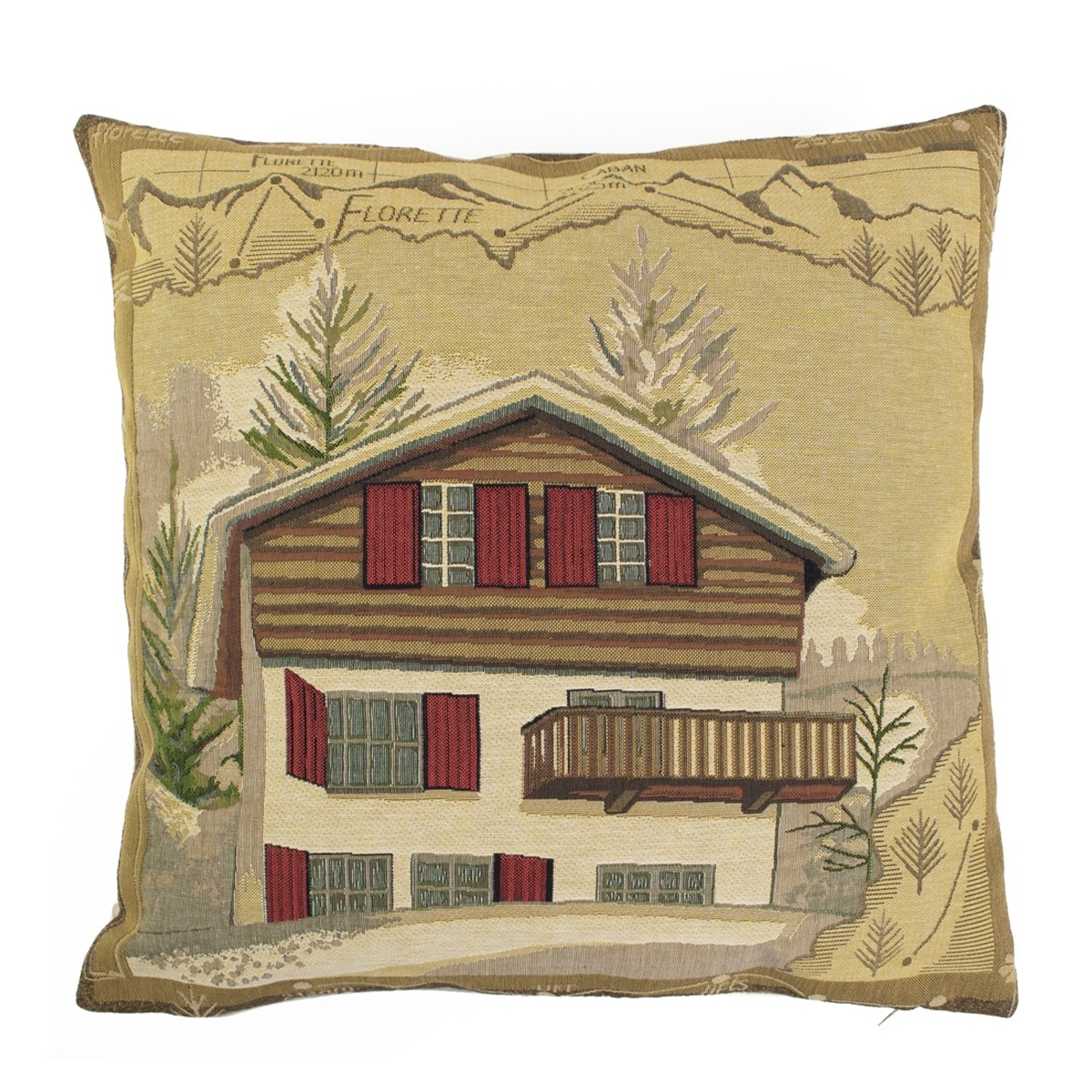 Gobelin Kissen, Chalet Florette, 45x45cm, Mars & More