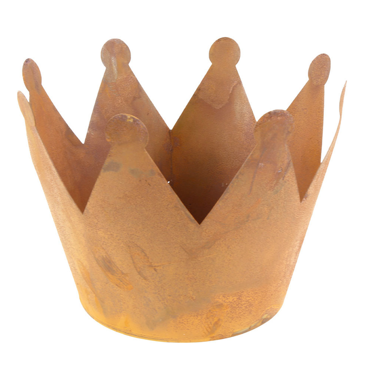 Deko Krone Rost, Pflanzgefäß Krone aus Edelrost, 17x26cm, Metall