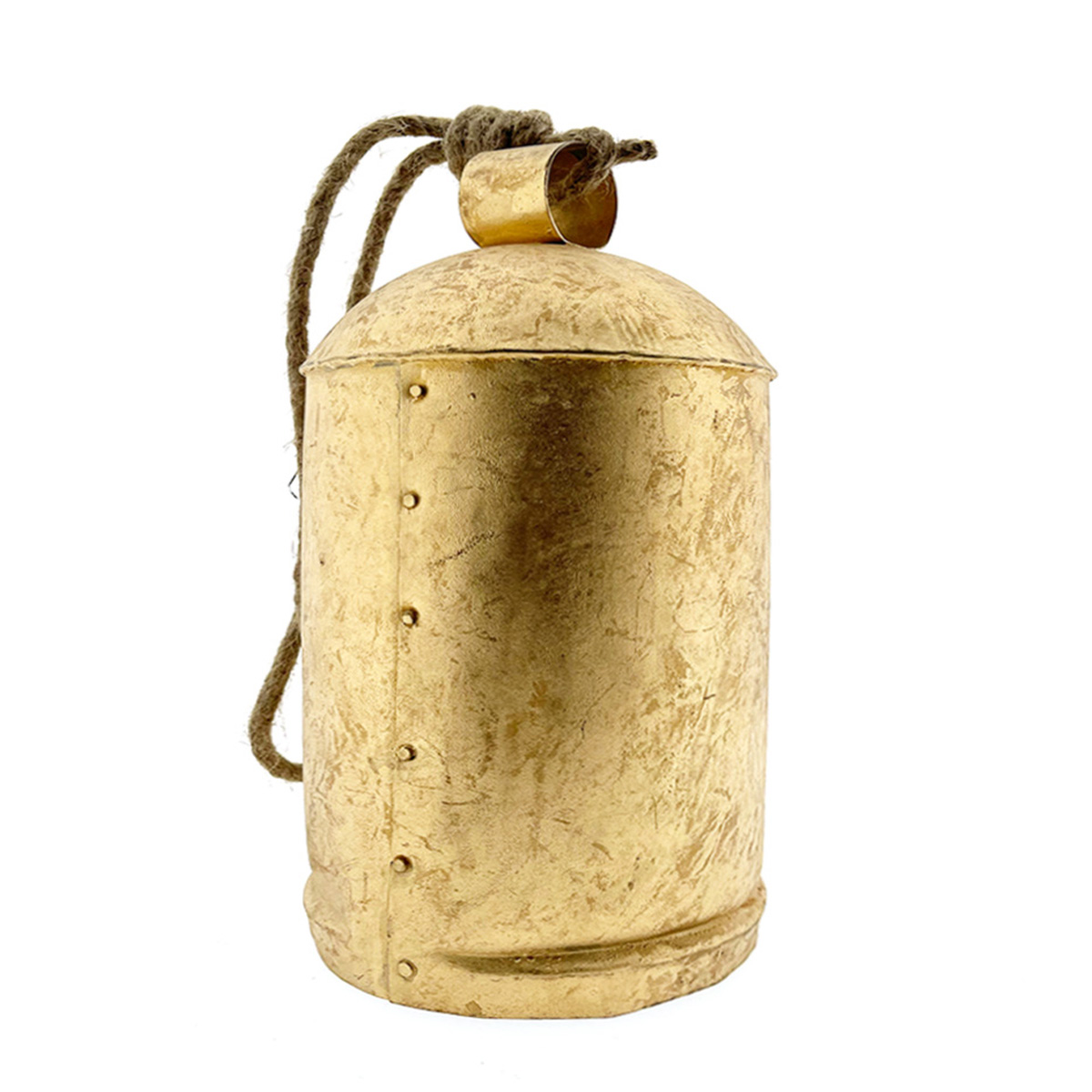 Deko Kuhglocke Schwaigen gold, Glocke mit Klang im Shabby Chic Look, gold-schwarz, 34cm