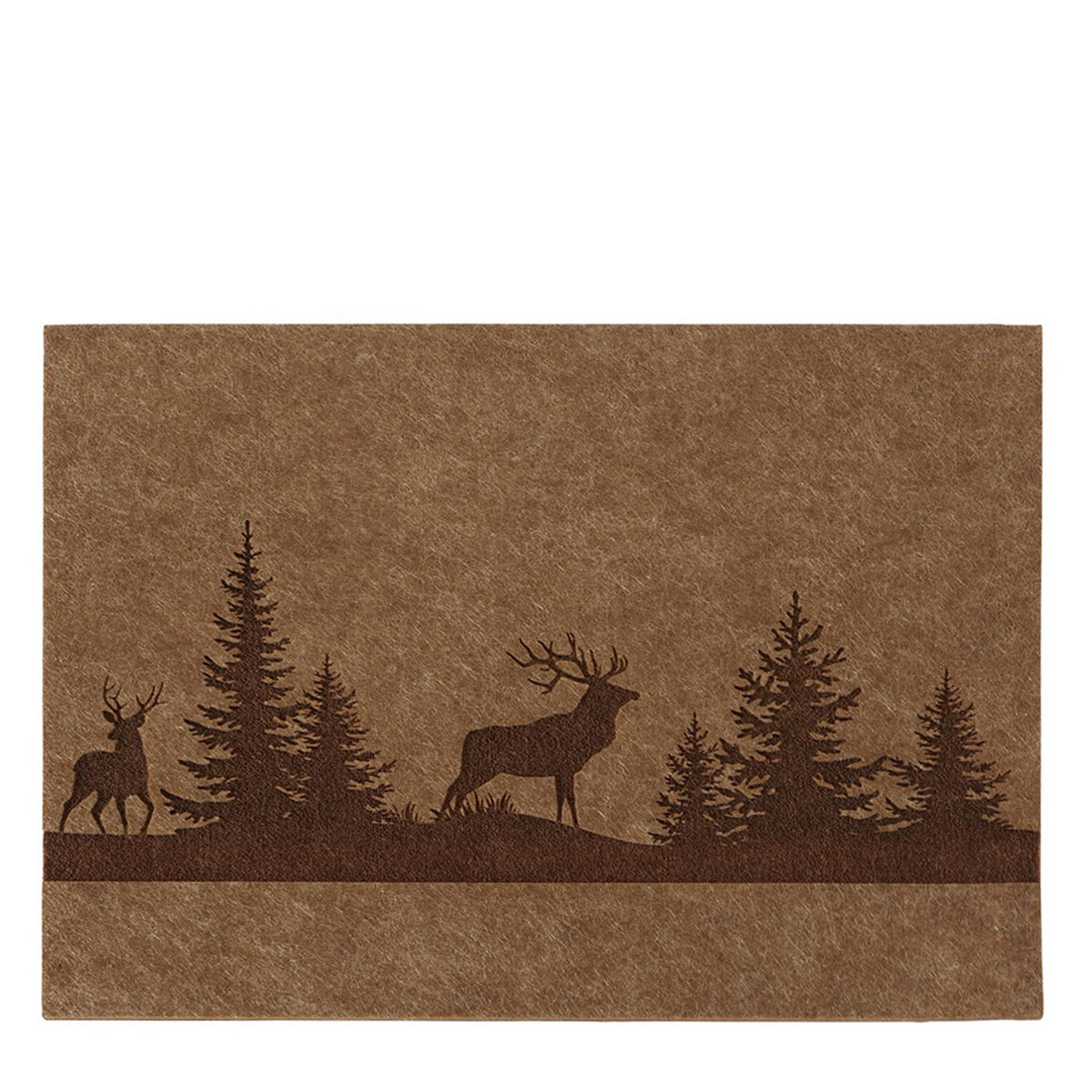 Filz Tischset Hirsch Ludwig, Hirsche im Wald, braun, 45x35cm, Boltze