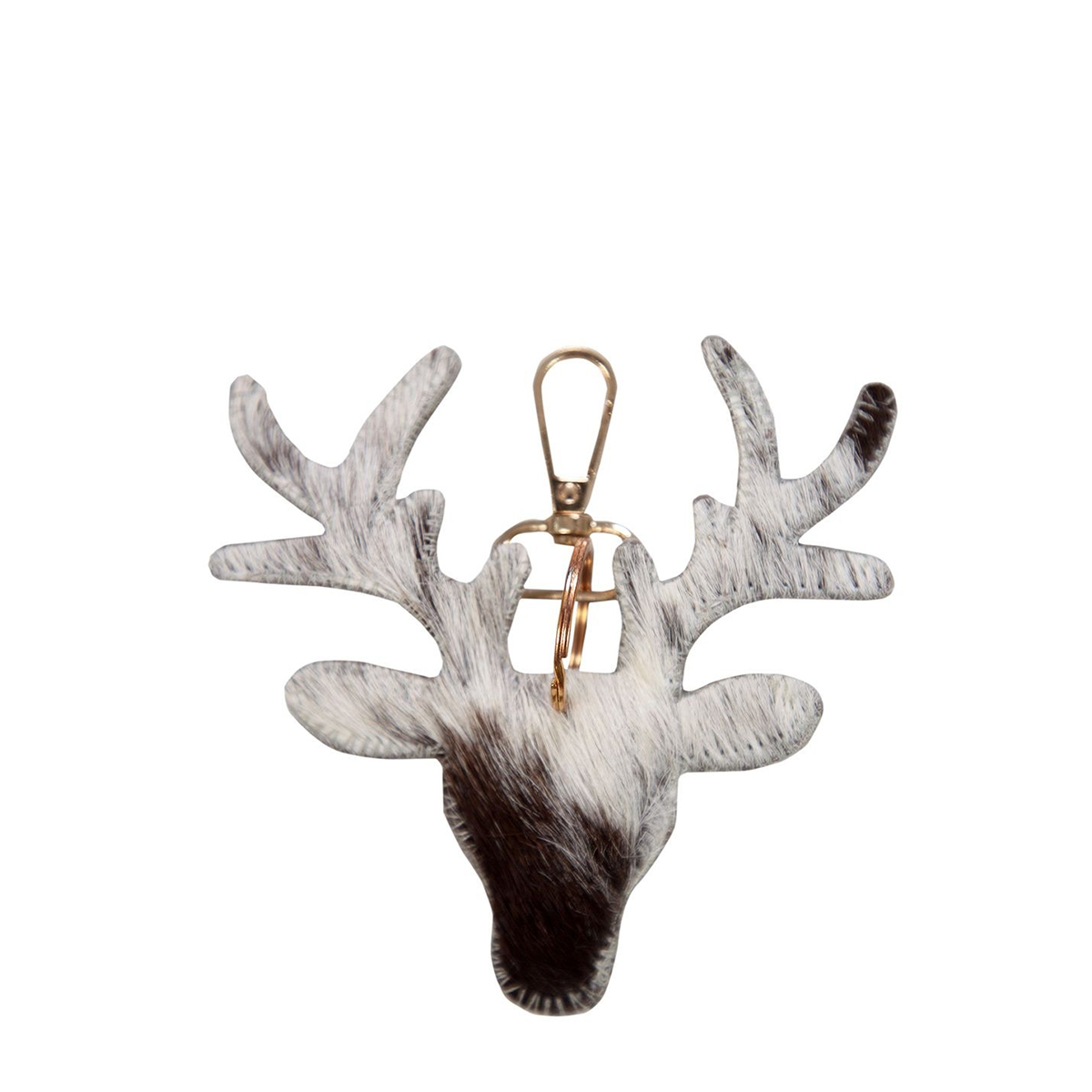 Schlüsselanhänger Kuhfell Hirsch schwarz/ weiß Mars & More