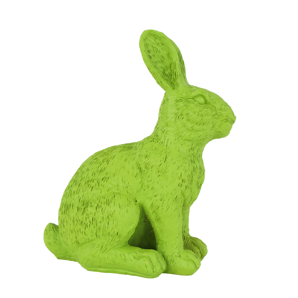 Deco Hase, Osterhase sitzend, grün, 14x21cm, Polyresin
