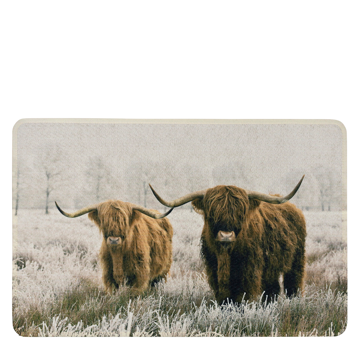 Textil Fußmatte Kuh, Schottische Hochlandrinder, 75x50cm, Mars & More