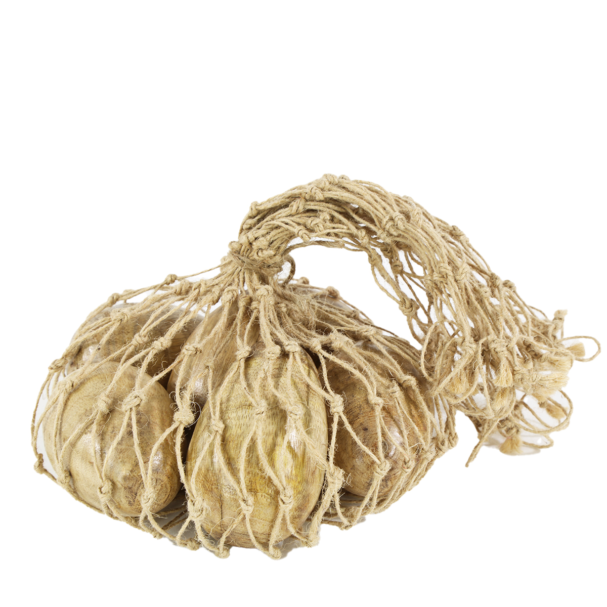 Deko Holz Eier, 6 St/Netz, 7cm