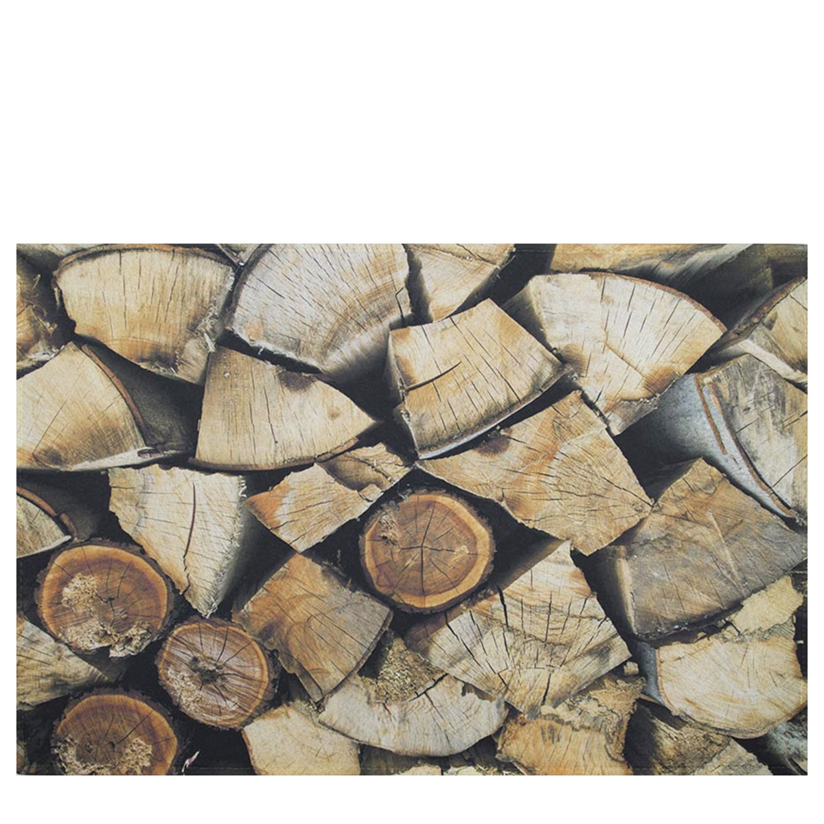 Textil Fußmatte gehacktes Holz, Kaminholz, 75x50cm, Mars & More
