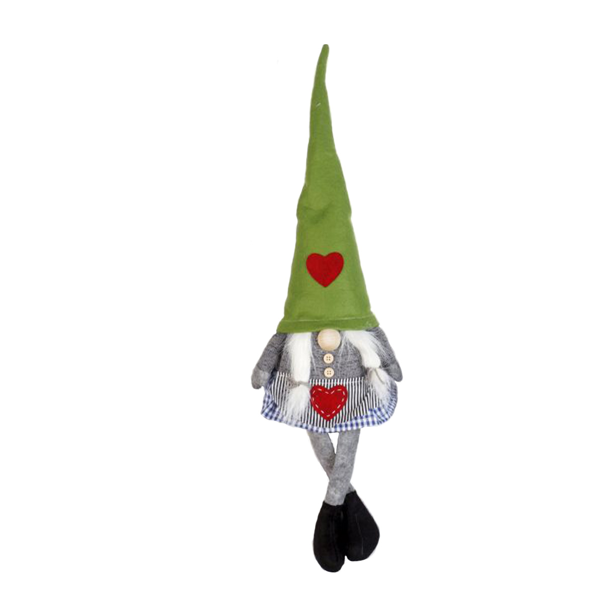 Wichtel "Anna", 53cm, sitzend, grüne Filzmütze