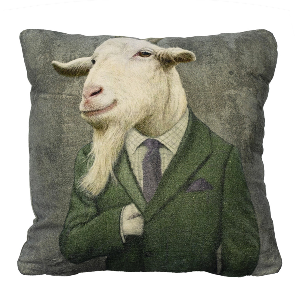 Samt Kissen, Preppy Ziege, 45x45cm, Mars & More