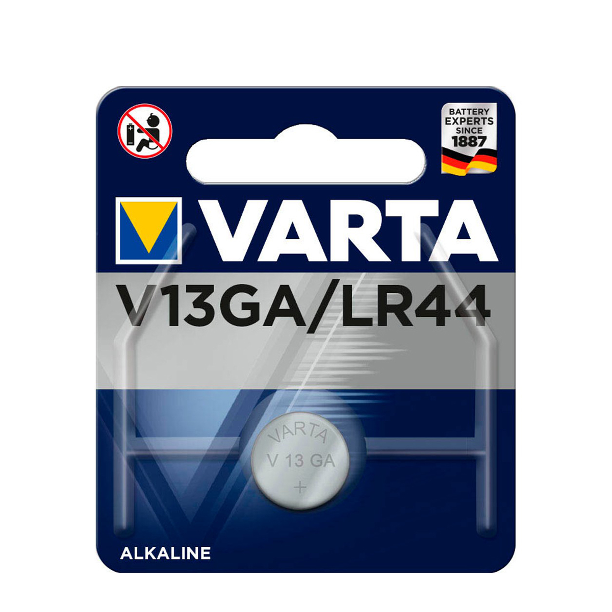 Varta Knopfzelle, Alkaline, LR, 1,5 V, 125 mAh, 1St. im Blister