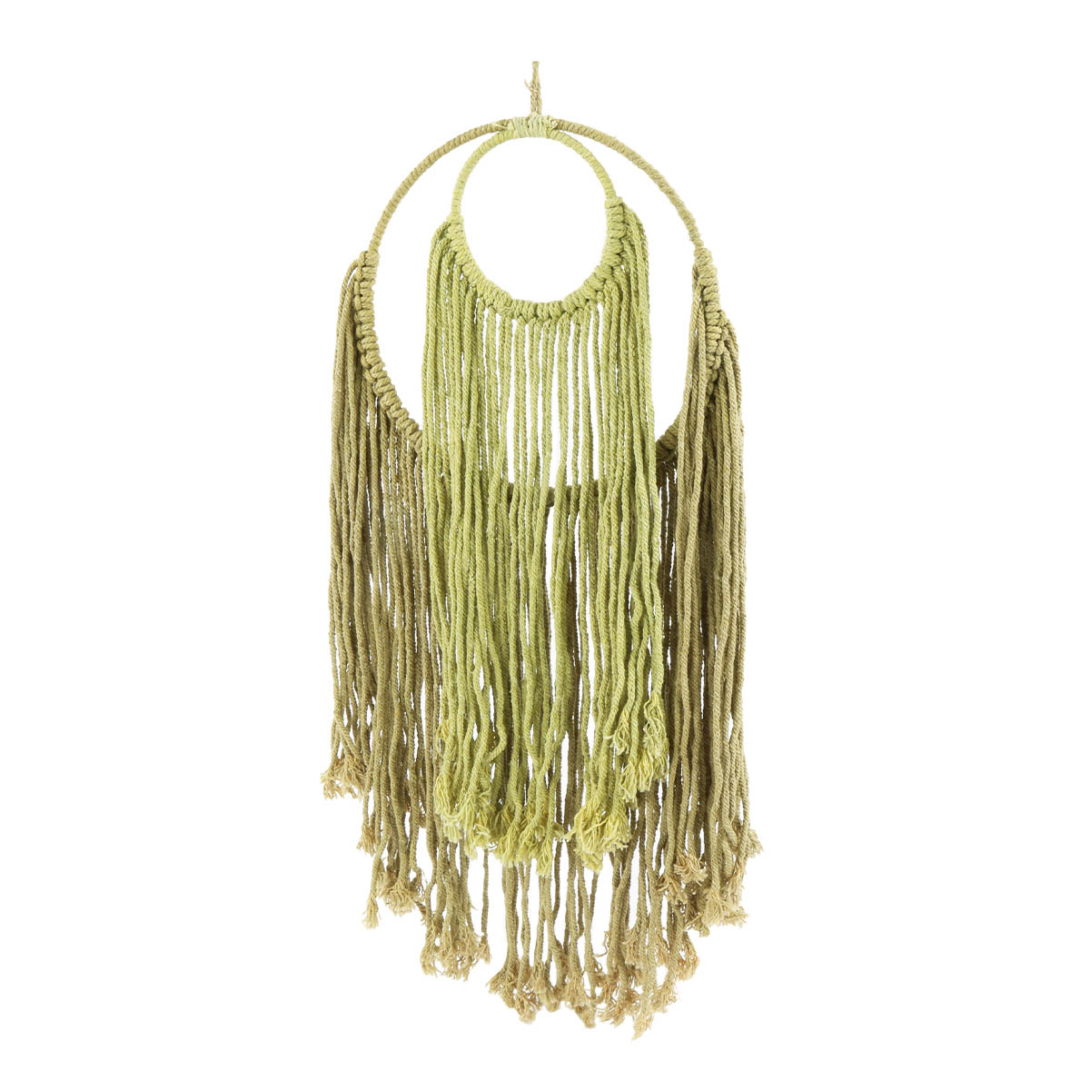 Deko Hänger Boho, Makramee, grün, 27x67cm