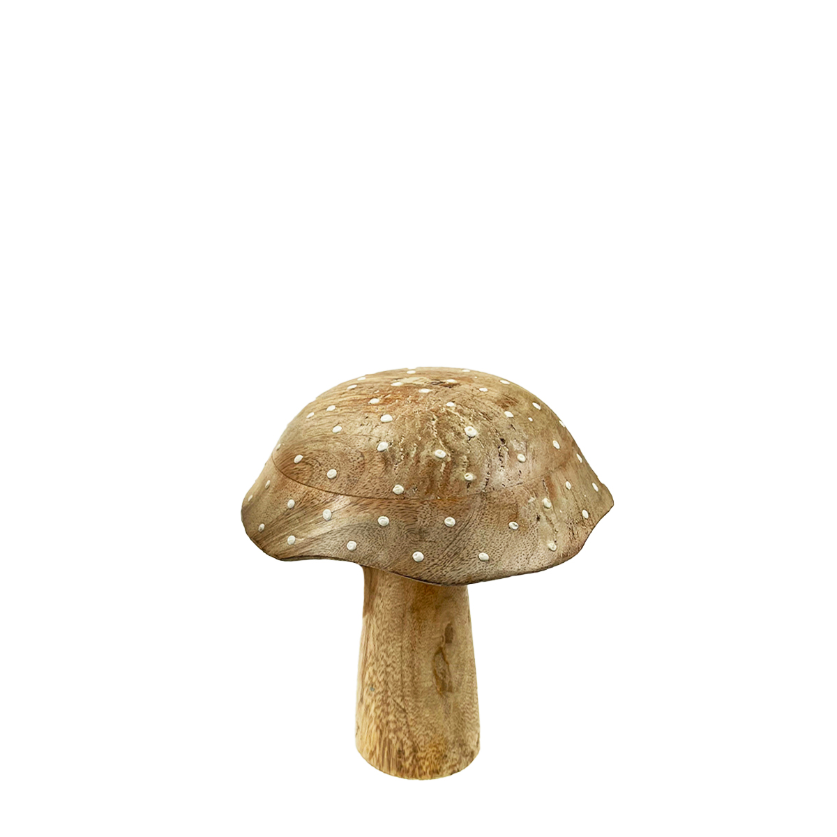 Deko Holzpilz, Fliegenpilz natur, breite Kappe, 15x13cm