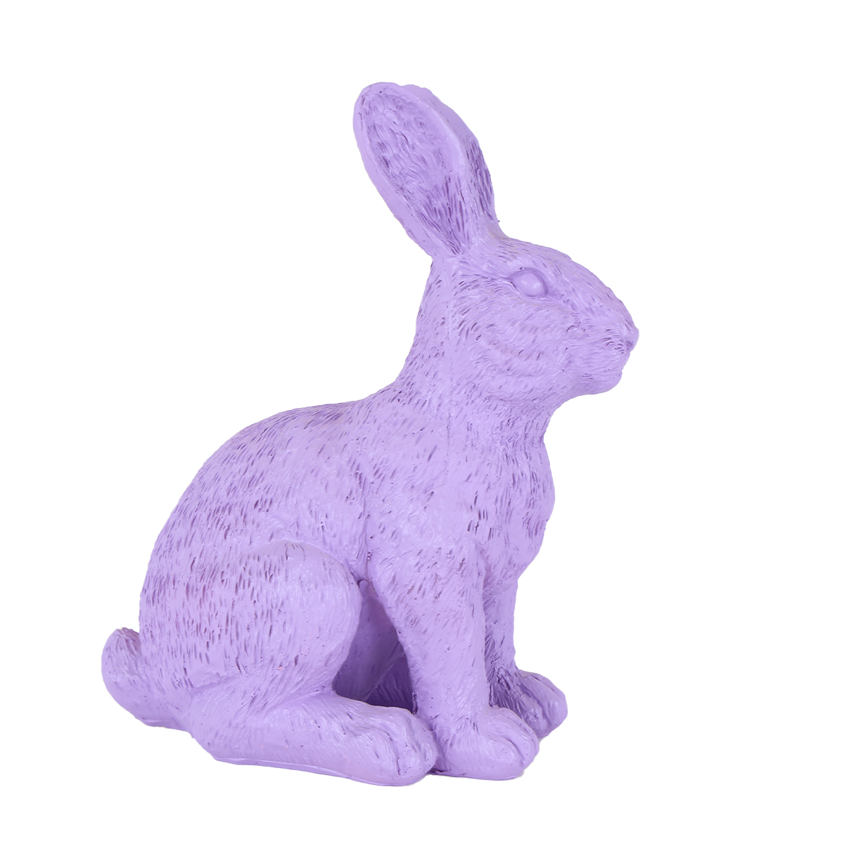 Deco Hase, Osterhase sitzend, flieder, 14x21cm, Polyresin