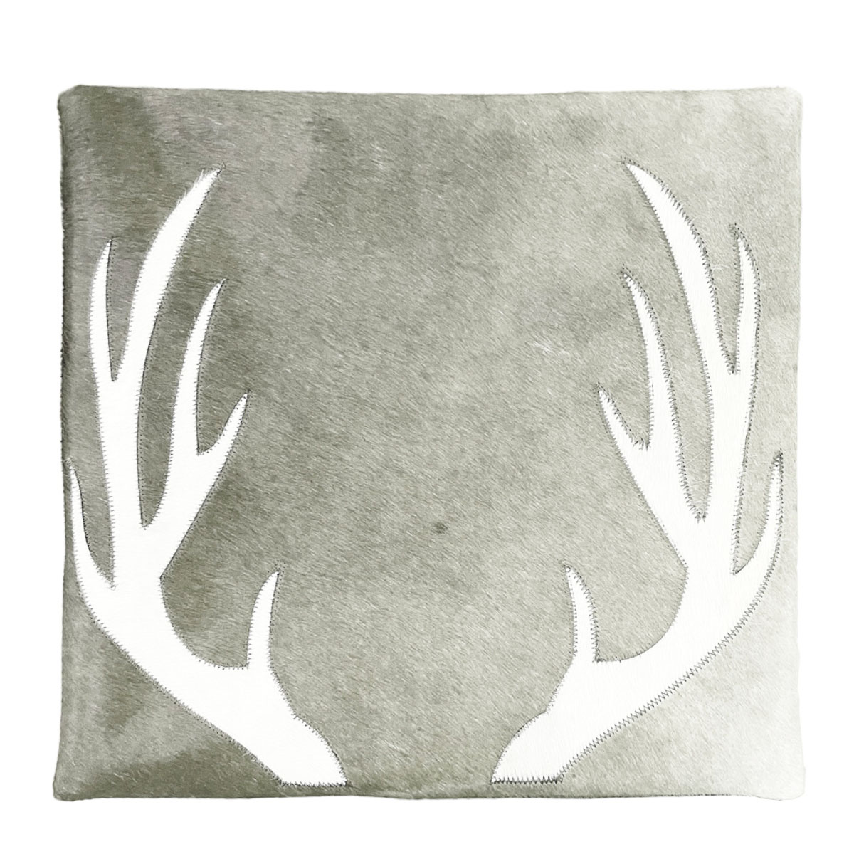 Kissen Kuhfell, mit Geweih, grau, 45x45cm, Mars & More