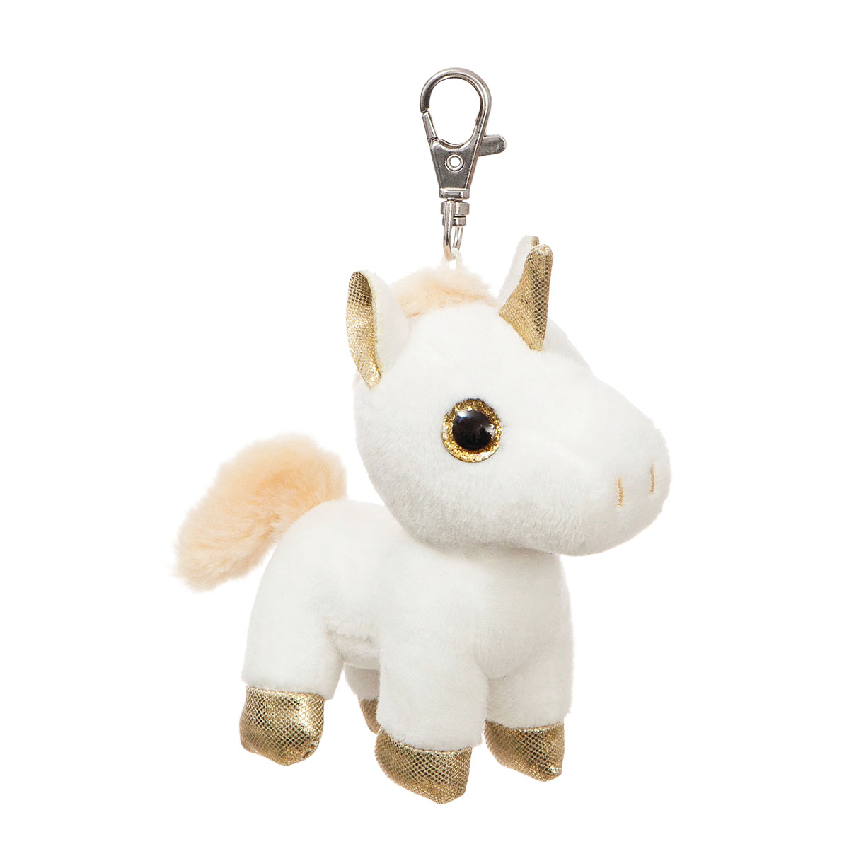 Plüsch Schlüsselanhänger Einhorn Twinkle gold, Sparkle Tales, 13cm, Aurora World