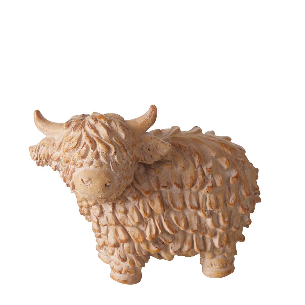 Deko Kuh, Schottisches Hochlandrind Buffy, hellbraun, Boltze Home Collections