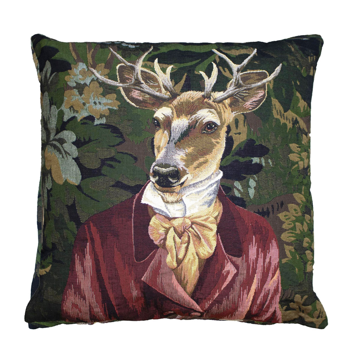 Gobelin Kissen Hirsch, Baron Hirsch bordeaux, 45x45cm, Mars & More