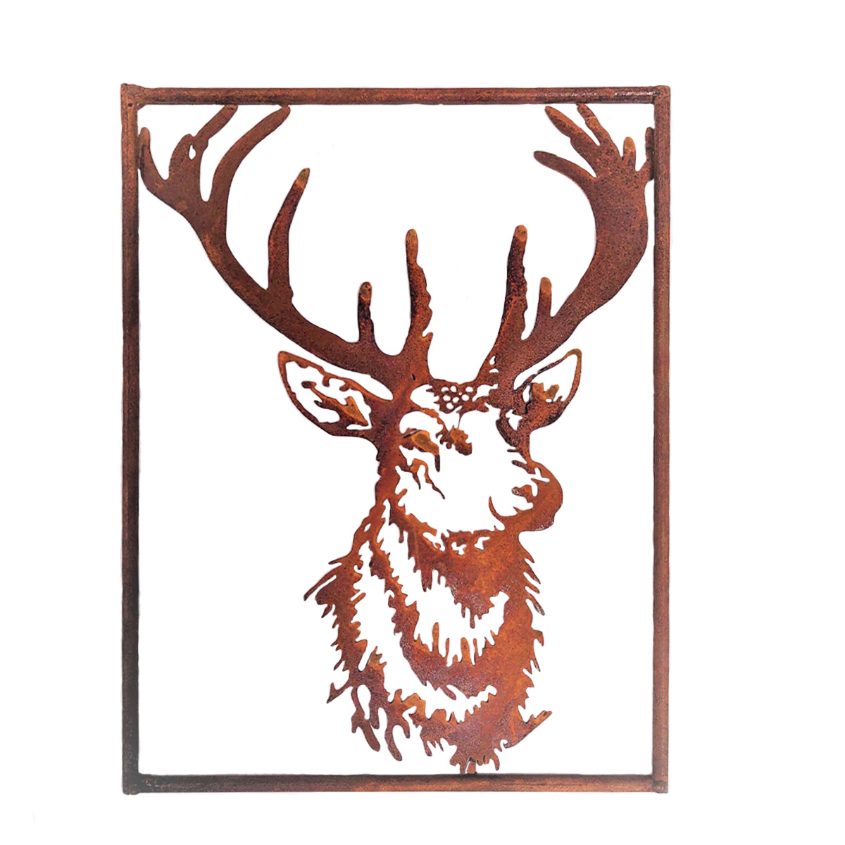 Deko Rost Wandbild Hirschkopf, 41x57cm, Gerrys Garden