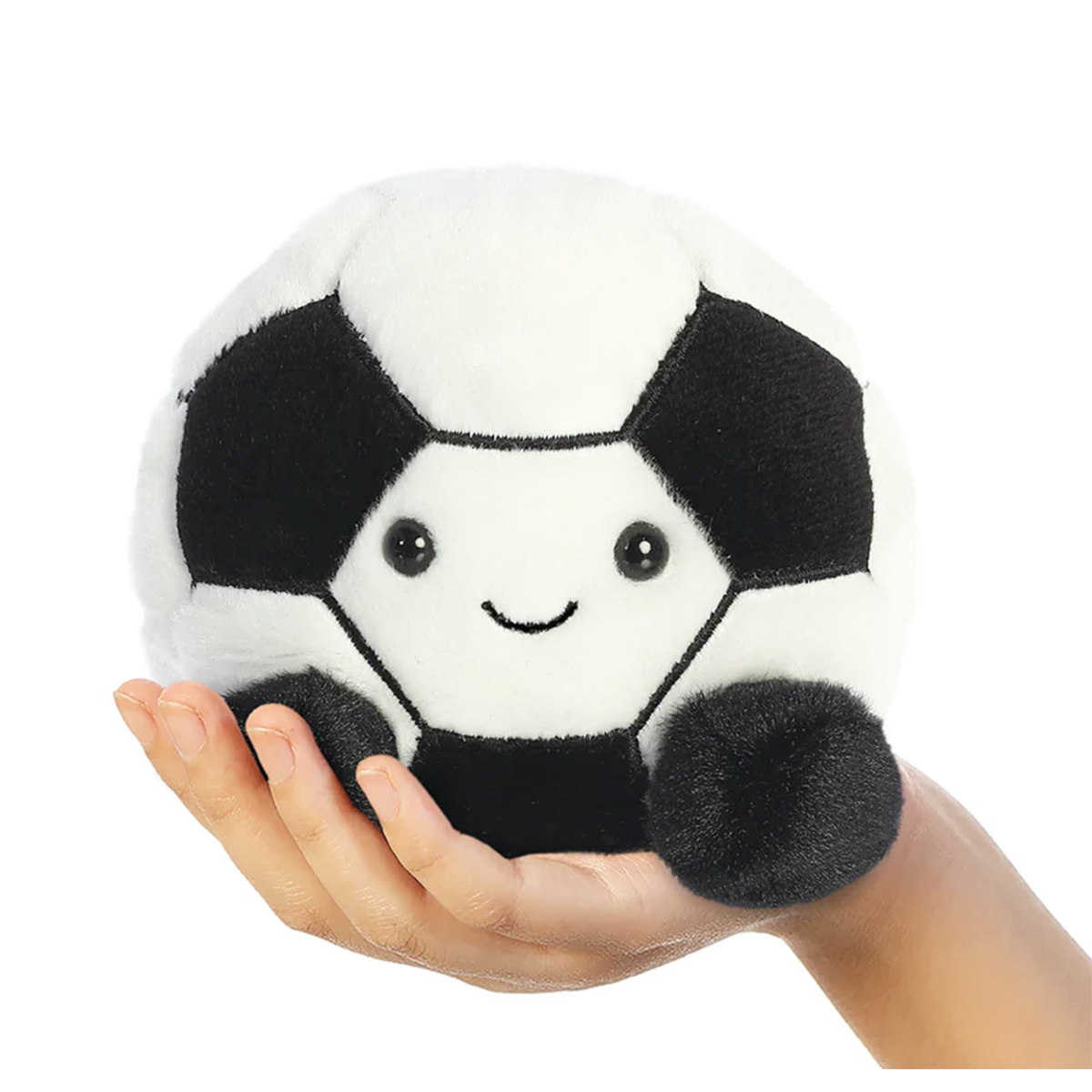 Plüsch Fußball Striker, schwarz-weiß, Palm Pals, 13cm Aurora World