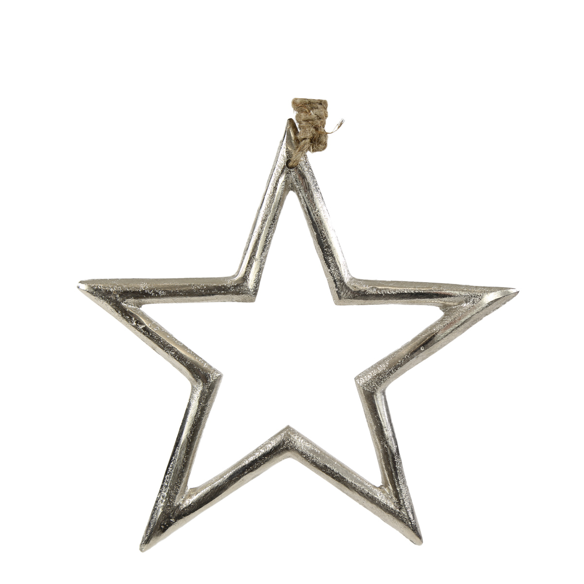 Deko Stern, Metallstern silber, Ø19cm, Hänger