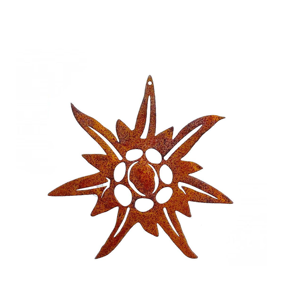 Deko Edelweiß Rost, Edelweiß zum Hängen, Ø15cm, Gerrys Garden