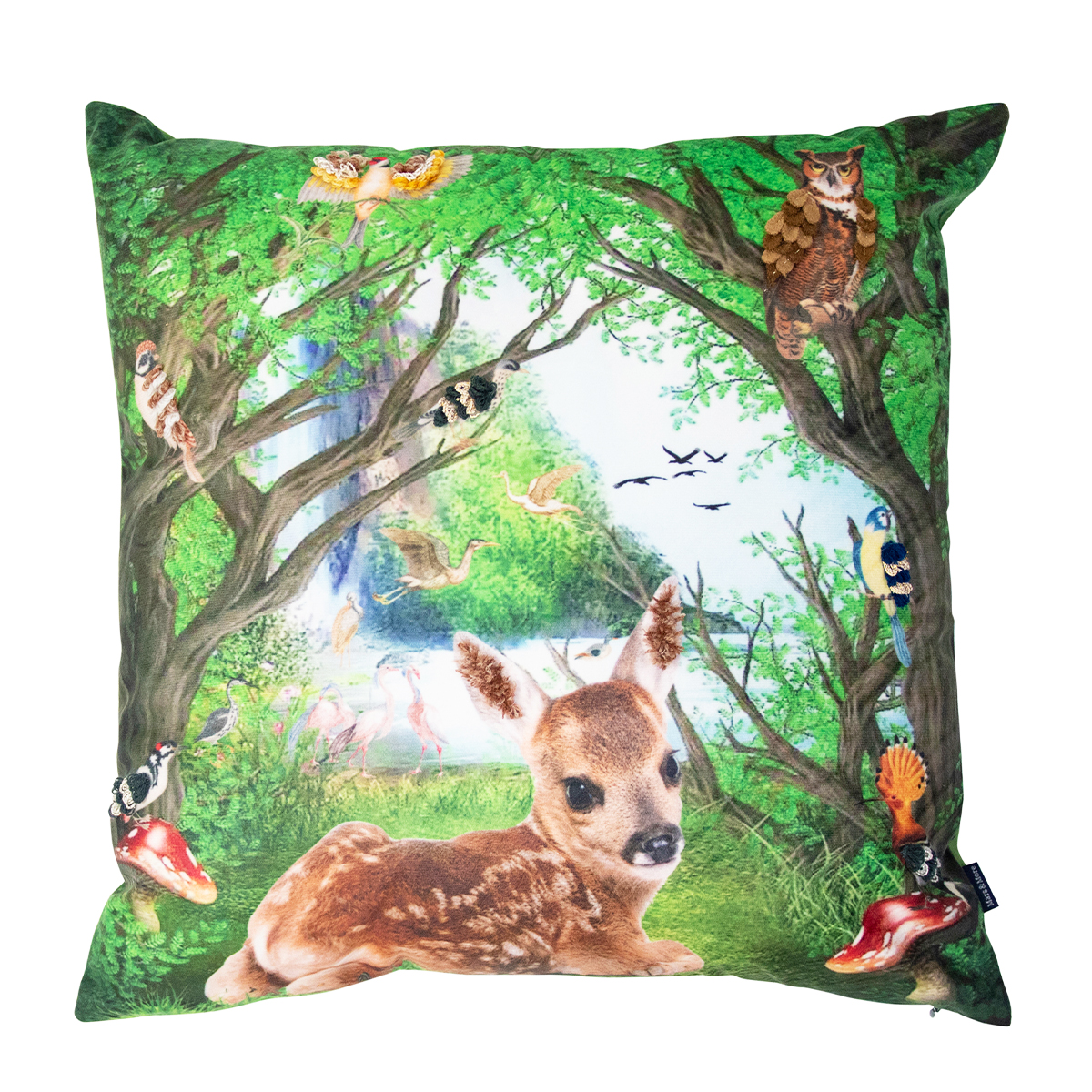 Deko Kissen Reh Fleury, Bambi im Märchenwald, 45x45cm, Mars & More