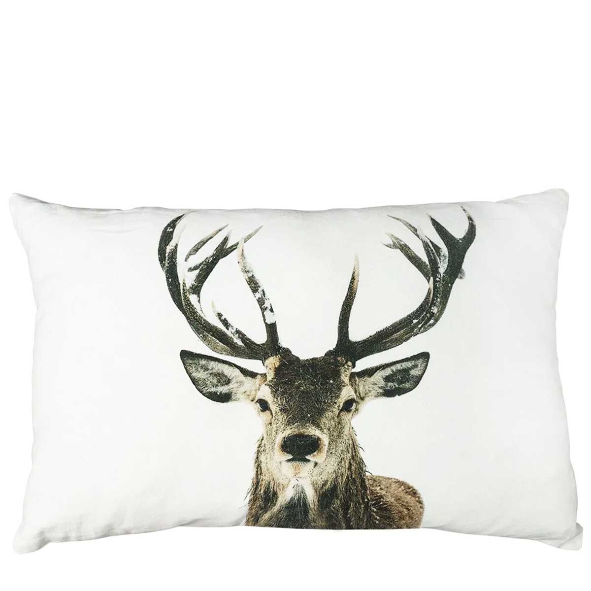 Kanevas Kissen Hirsch, Rotwild im Schnee, 40x60cm, Mars & More