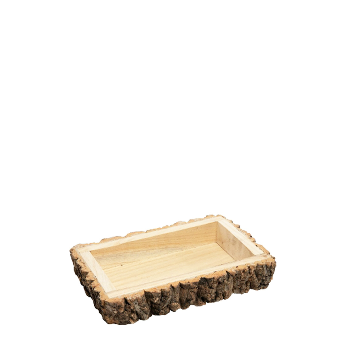 Holz Tablett mit Rinde 29x19cm